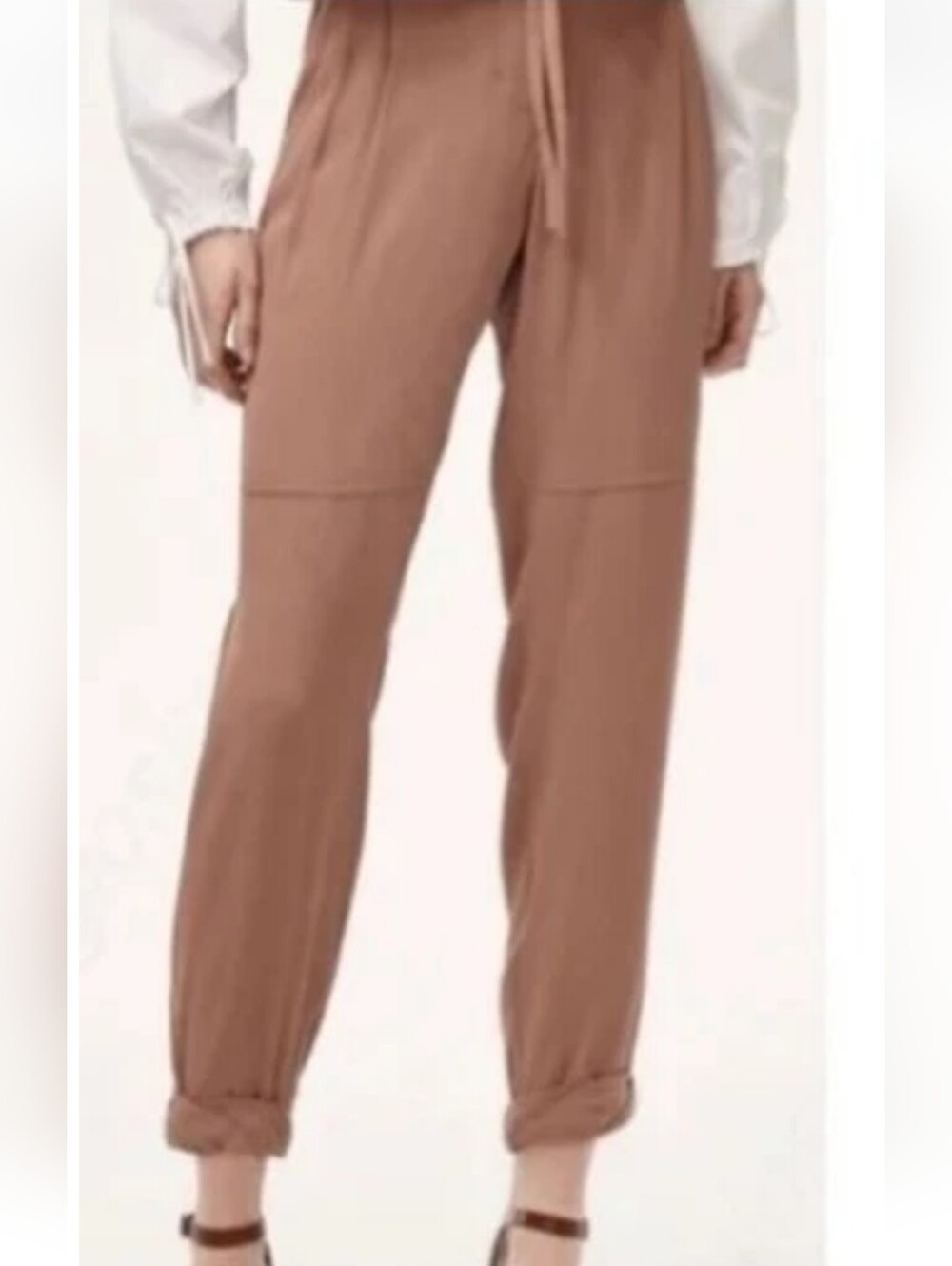 Aritzia Wilfred Marais Paper Bag Tie Waist Pink Ankle Pants Size 2
